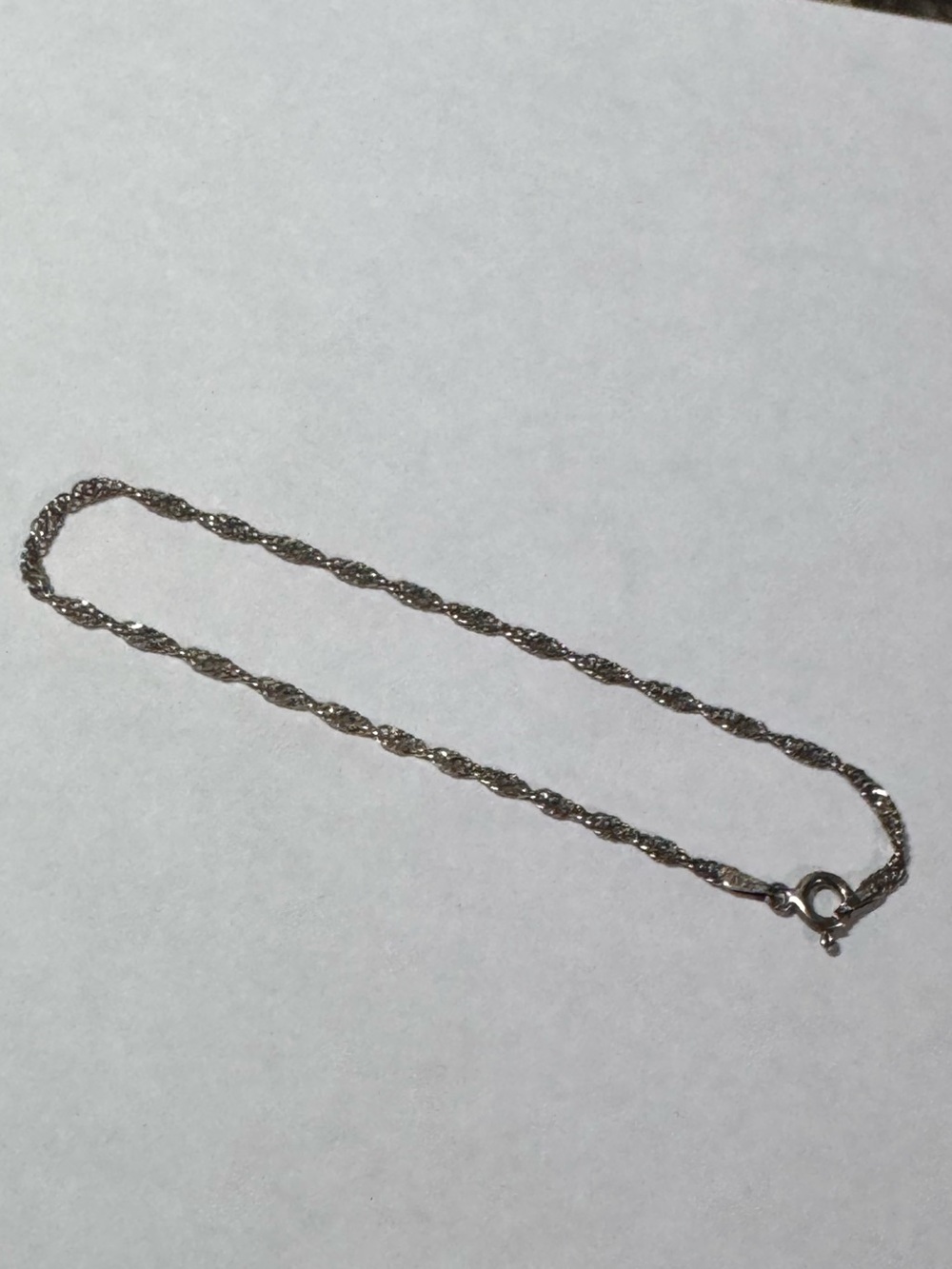 Vintage Milor Sterling Silver 8” Rope Chain Bracelet Italy 925